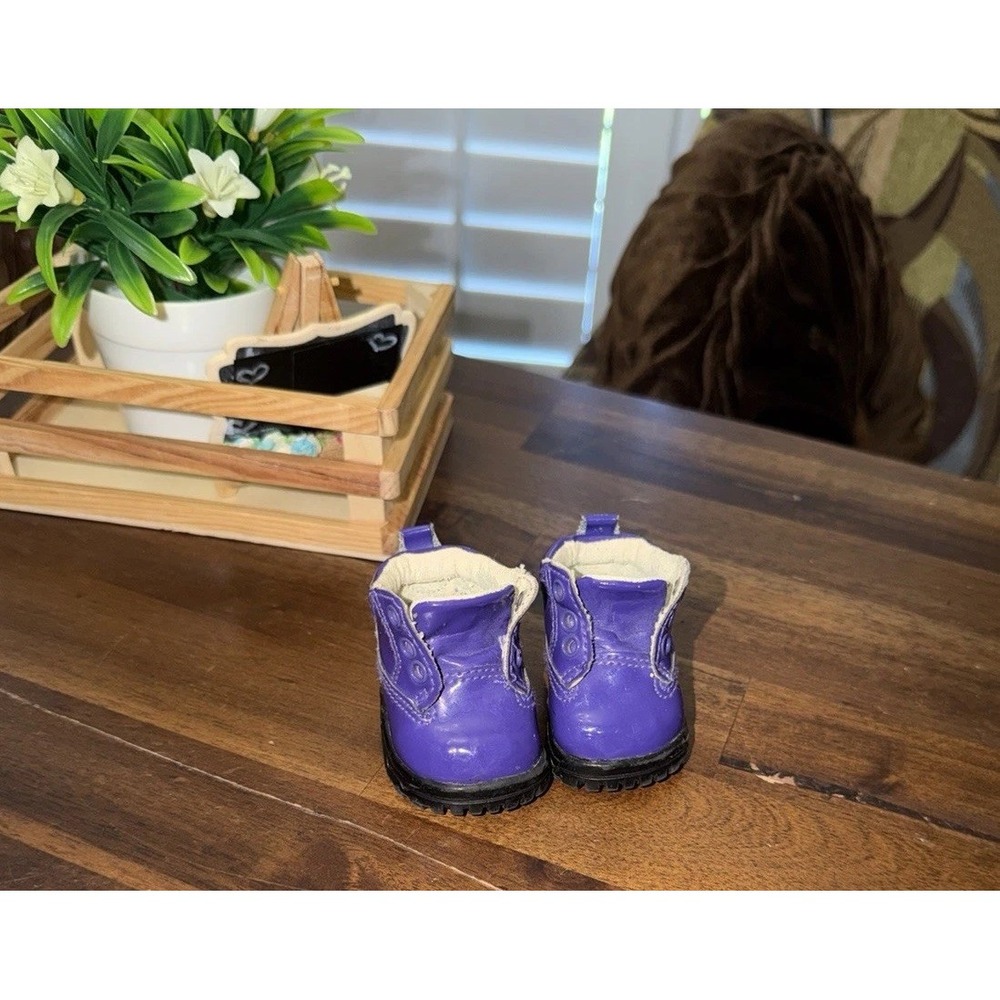 American Girl‎ Bitty Baby Doll 2003 Purple Ankle Boots No Ribbon Lace Ties